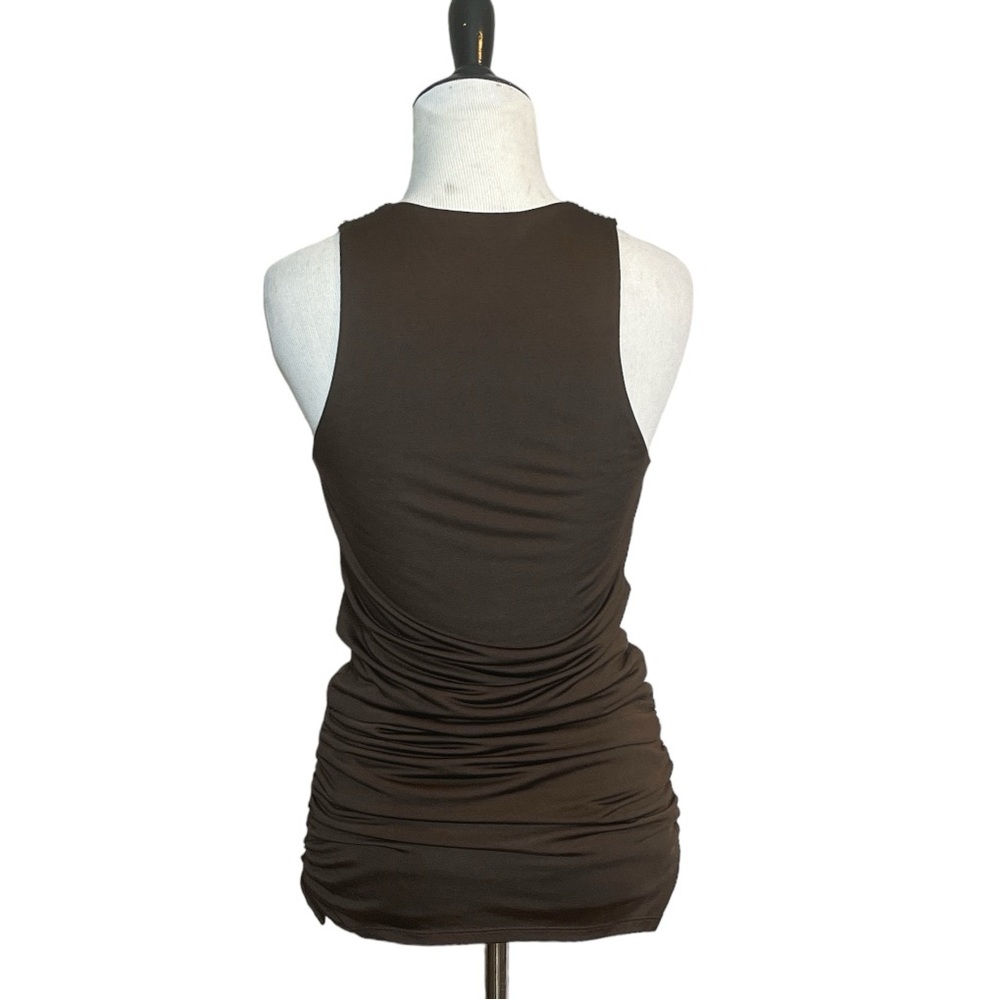 ALICE + OLIVIA SILK VISCOSE SLEEVELESS RHINESTONE ACCENT TANK TOP TUNIC - Picture 6 of 10